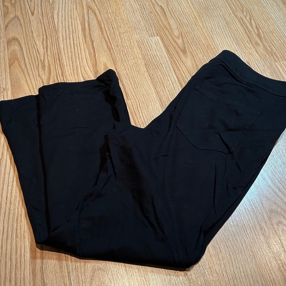 Lane Bryant Women's Black‎ Wide Leg Crop Pants Comfort Pull On Lounge